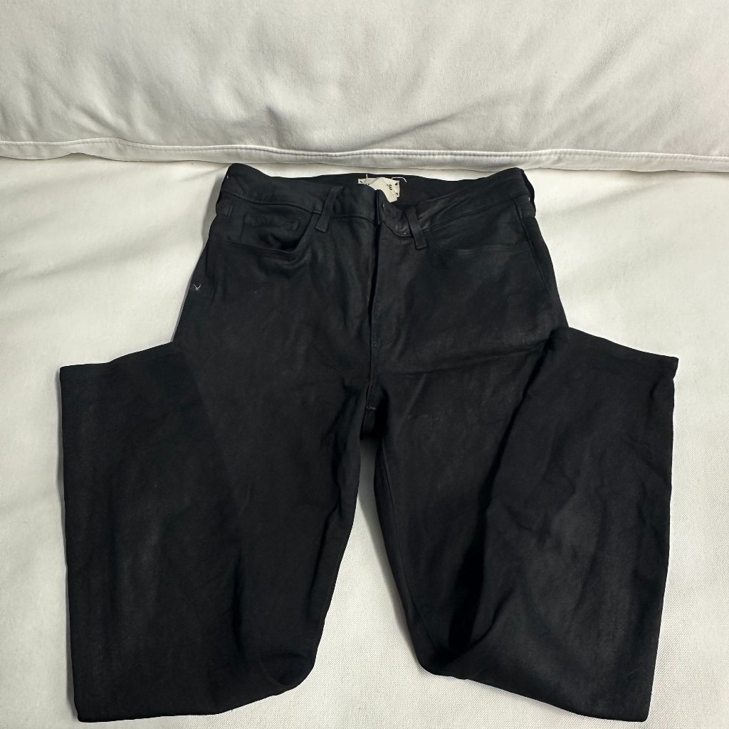 L'agence Black Coated Straight Leg Jeans